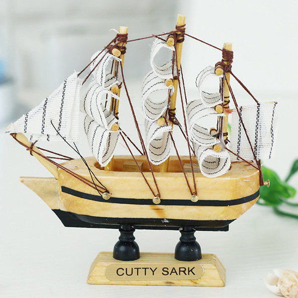 2Pcs Wooden Sailing Ship Model